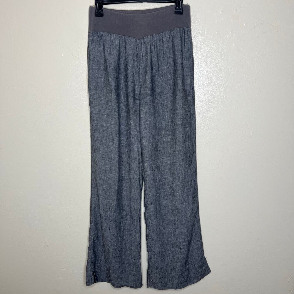 Soft Surrounding Linen Pants Medium Womens High Rise Wide Leg Pull On Lagenlook